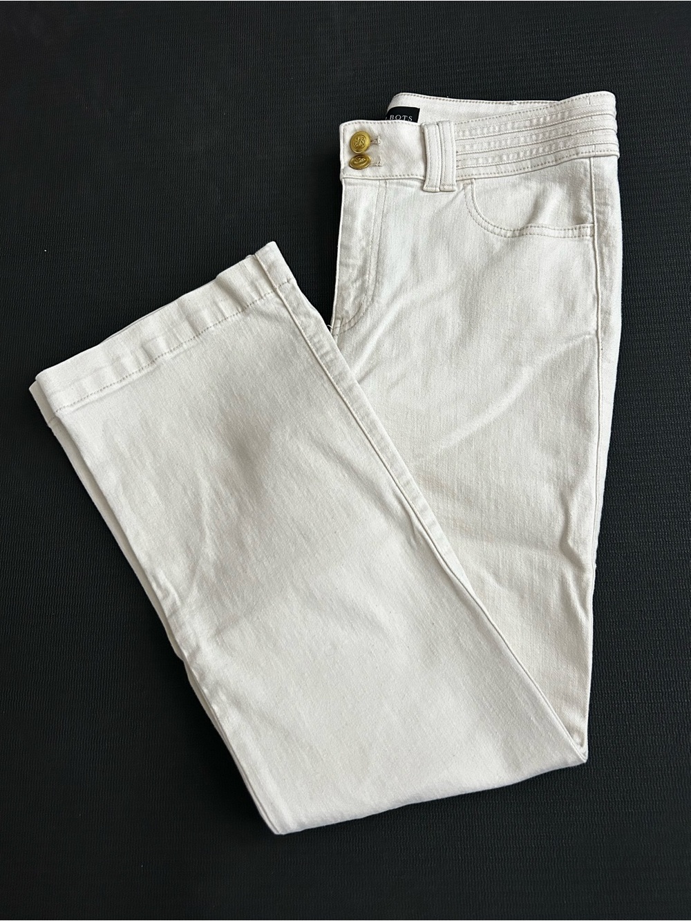 Talbots Flare Leg High Waist Jean ivory size 8 petite